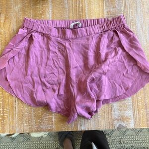 Lunya Washable Silk Sleep Shorts - Pink Medium